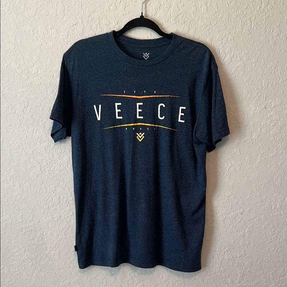 Blue Short Sleeve Tees with Crew Neck
